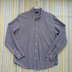 ⭐ J. Crew Maroon / Navy / White plaid button up size Large
